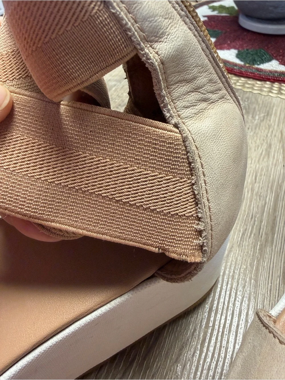 SOREL Cameron Tan Leather Flatform Wedge Ankle Strap Sandals Size 9.5